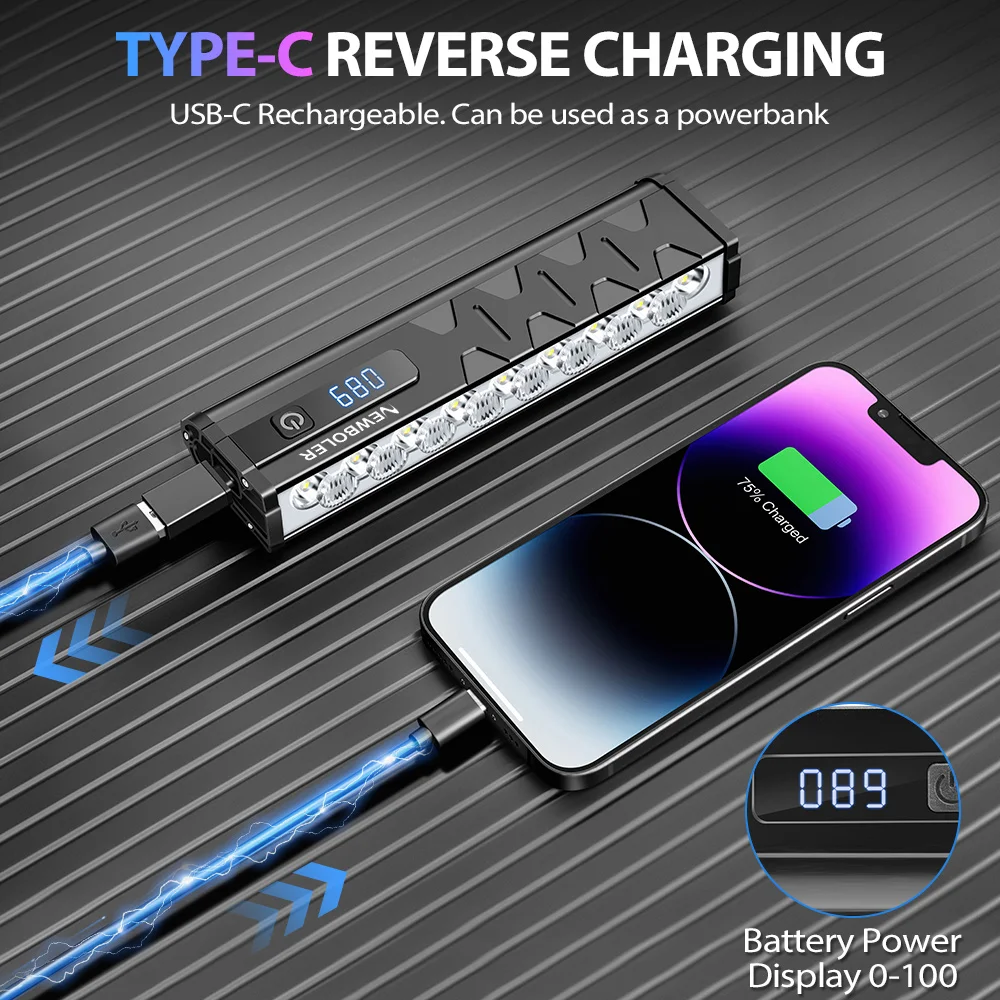 Фонарик велосипедный NEWBOLER 10000 лм мАч с USB-зарядкой