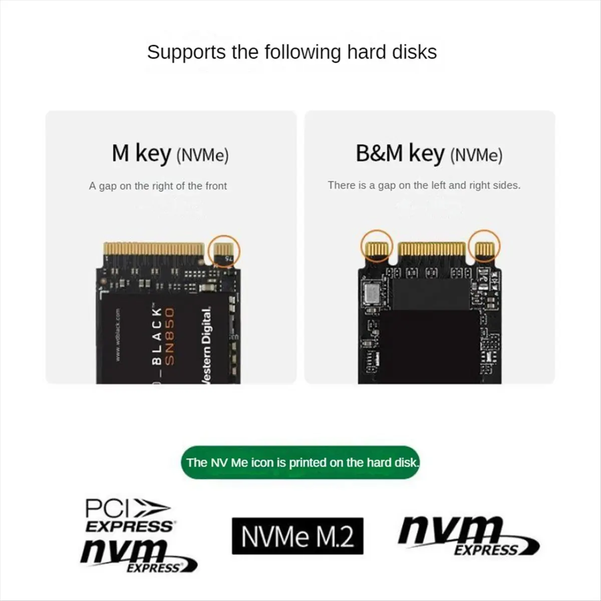 Фото [Акция] Магнитный корпус для M.2 2230 NVMe SSD, 10 Гбит/с USB-C 3.1 на NVMe PCI-E, для iPhone 15/14/13/12 Pro, внешний бокс для №1