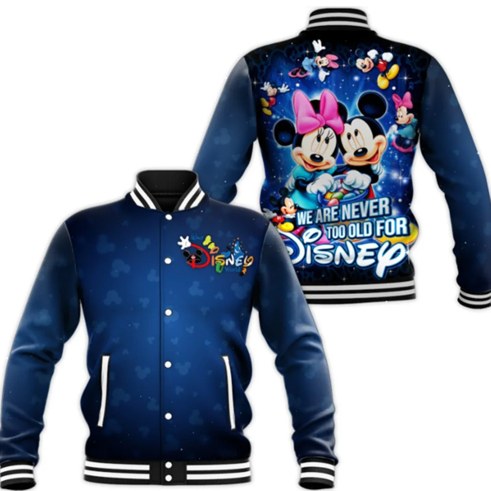 Модная бейсбольная куртка с цифровым принтом Микки Маус для мужчин и женщин