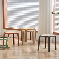 plastic stool household thickened round stool modern creative living room dining table plastic high chair can be stacked