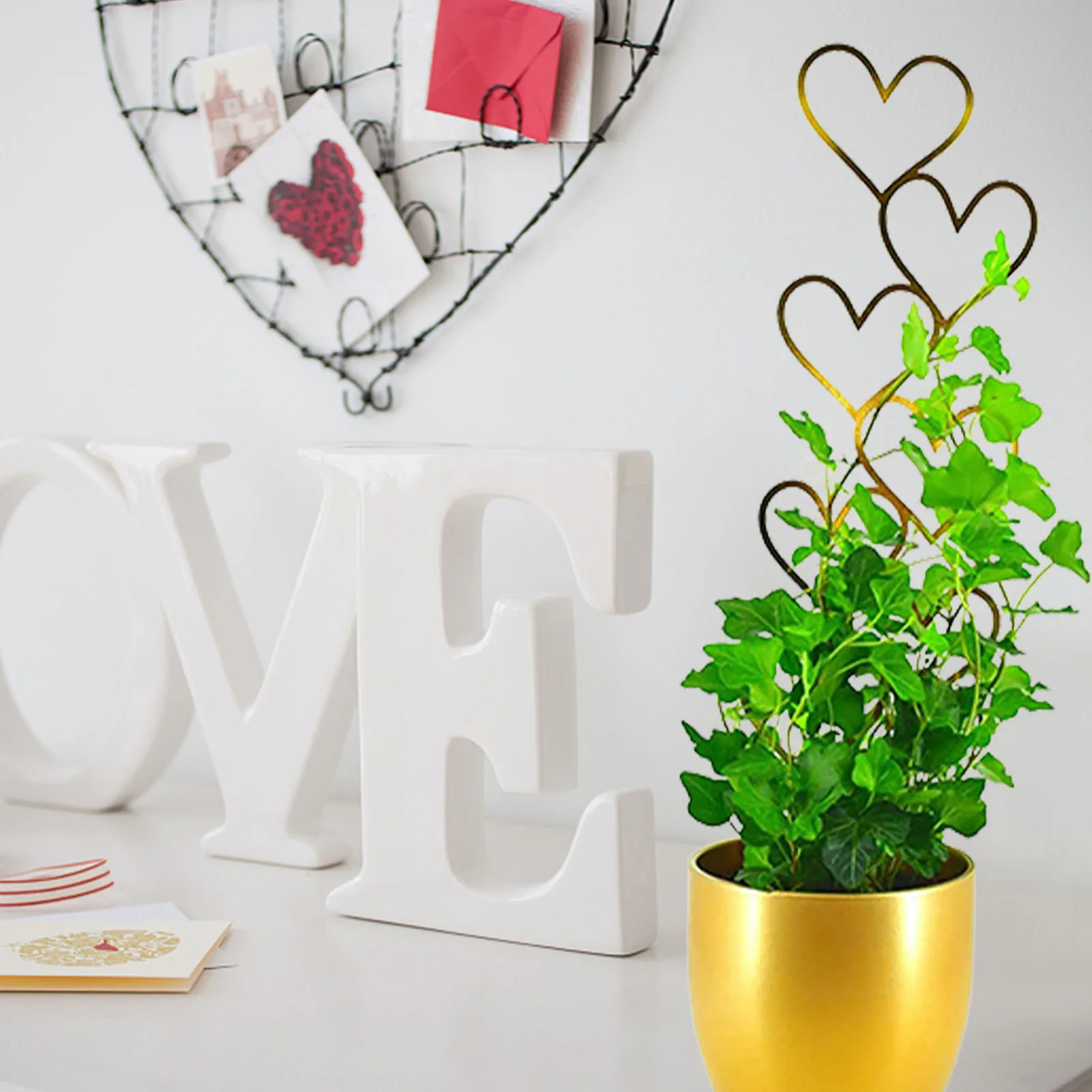 

2pcs Plant Trellis Metal Climbing Plant Support Flower Decorative Potted Plants Climbing Holder Rack Accessories For Garden