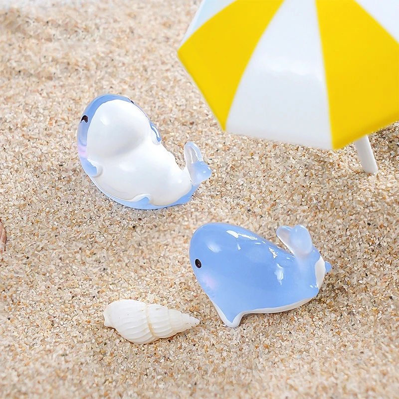 Микропейзаж креативная светящаяся в темноте милая фигурка маленькой акулы