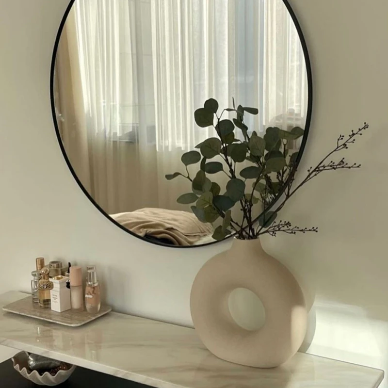 

Hot Sale Donuts Flower Pot Nordic Circular Hollow Ceramic Vase Home Decoration Accessories Office Desktop Living Room Interior