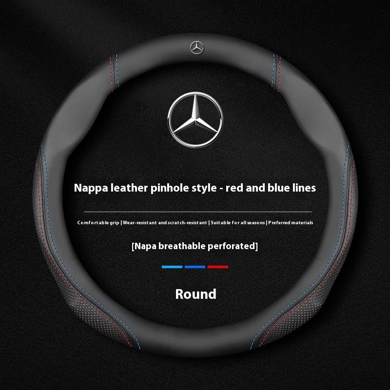 

For Mercedes Benz A B C E V R S Class Sprinter Vito CLA CLS GLA GLB GLC GLK GLS SLK ML Suede Leather Car Steering Wheel Cover