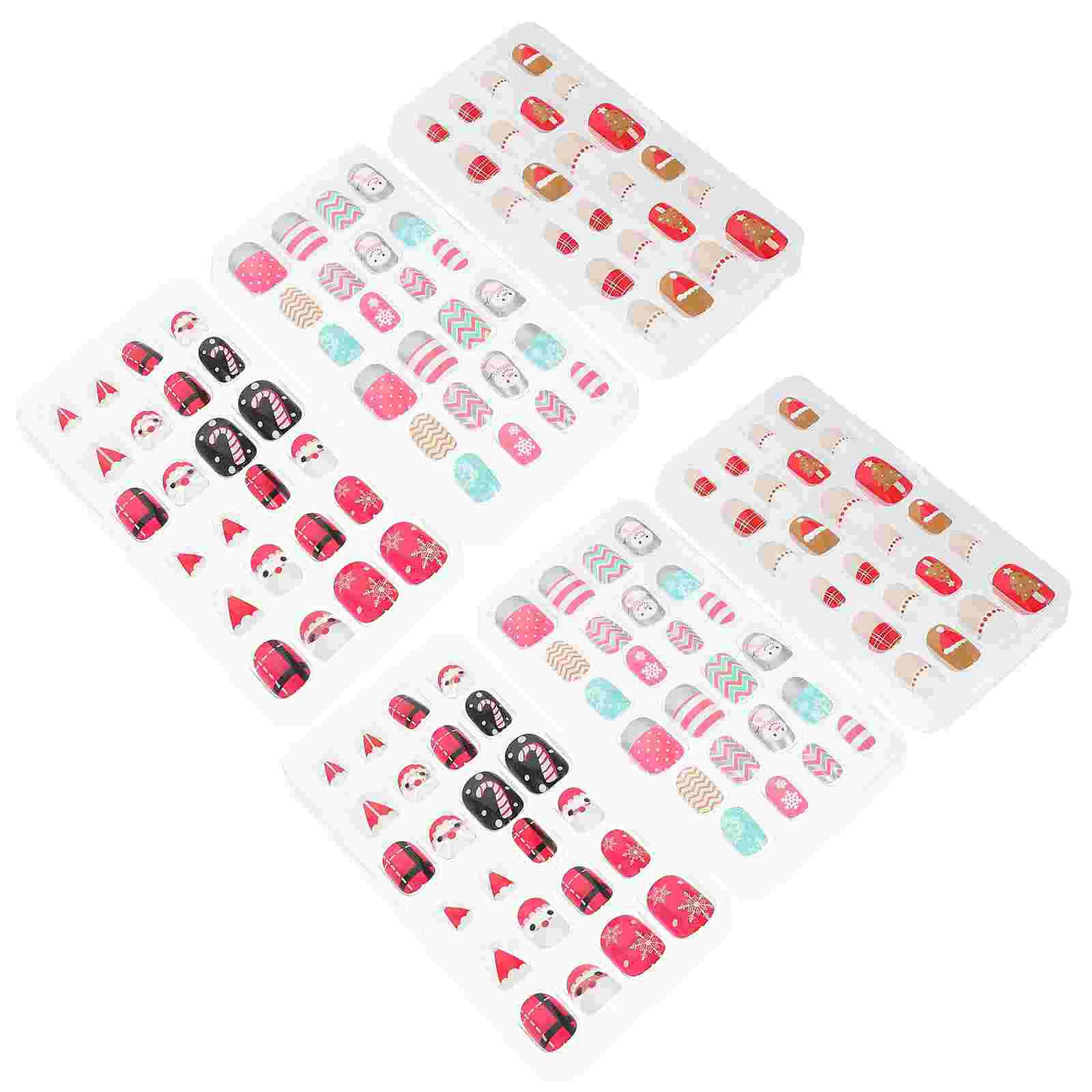 

144 шт., новогодние накладные ногти для маникюра
