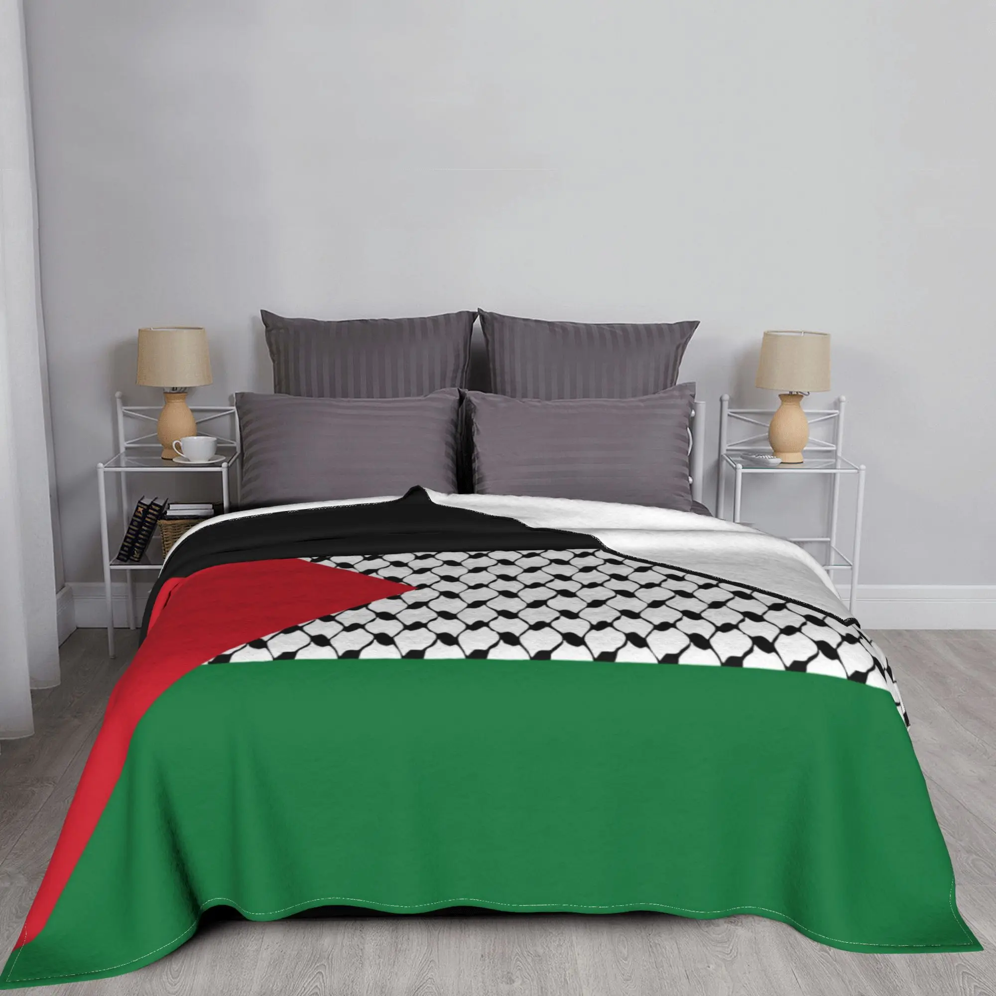 Одеяла с флагом Палестины Палестинское одеяло узором Хатта Куфия нечеткая