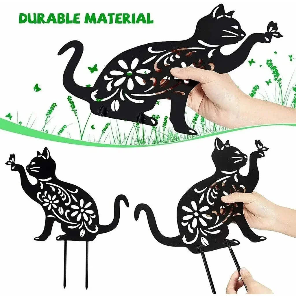 CIFBUY 3 штуки силуэт животных садовый колышек щенок собака кролик и кошка фотодвор