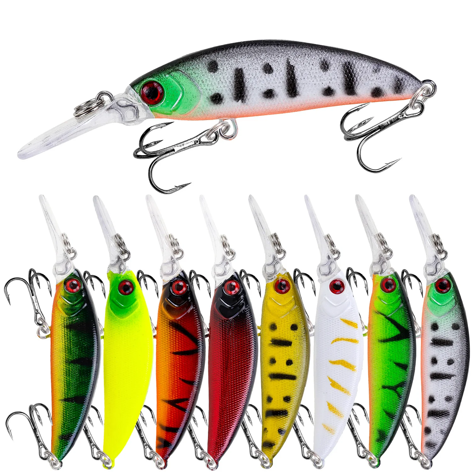 

8pcs Mini Minnow Fishing Lure Wobbler 7cm 6g Sinking Artificial Plastic Hard Bait Crankbait Pike Carp Swimbait Pesca Bass Tackle