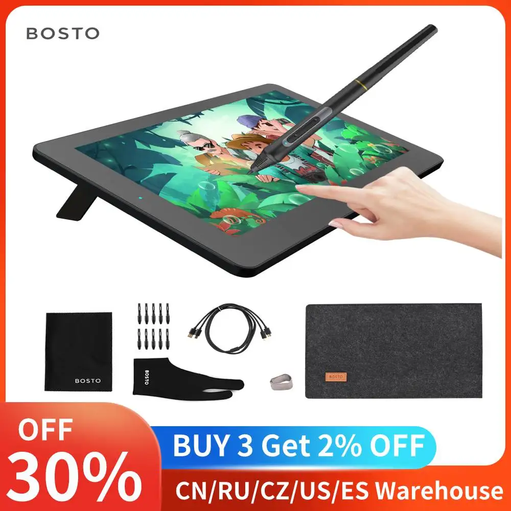 

Графический планшет BOSTO BT-12HD Portable, 11,6 дюймов, HD, H-IPS, 1366*768