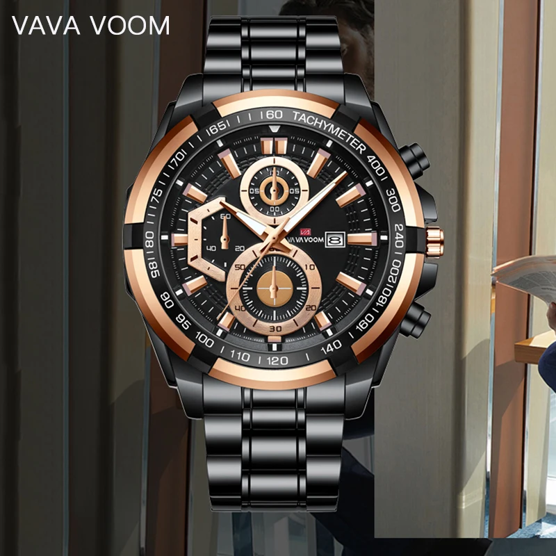 

Мужские кварцевые часы VAVA VOOM, светящиеся водонепроницаемые спортивные наручные часы от лучшего бренда с датой, деловые модные мужские часы