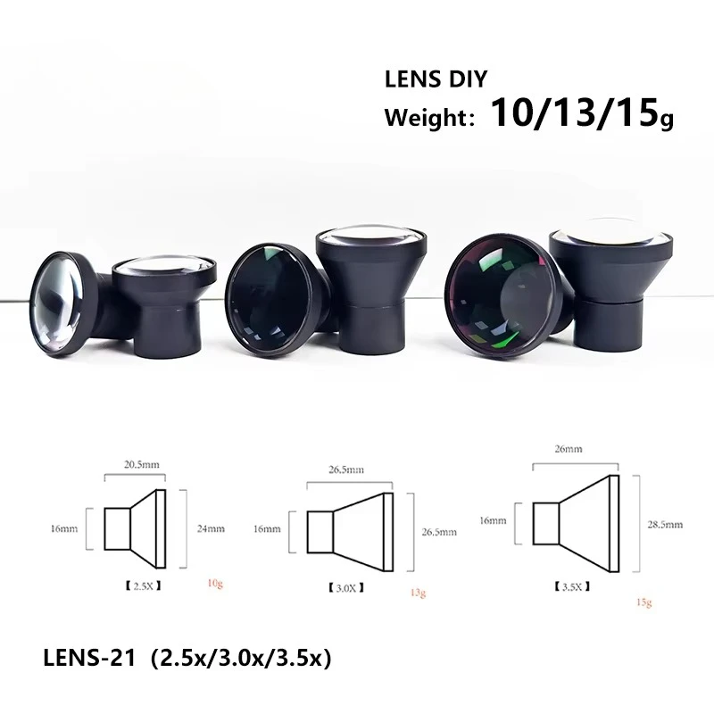 2.5X-3.5X TTL Металлические лупы для самостоятельной сборки, линзы из оптического стекла класса A+ с широким полем зрения (art.: 3920da2ce2b01) - 3920da2ce2b01