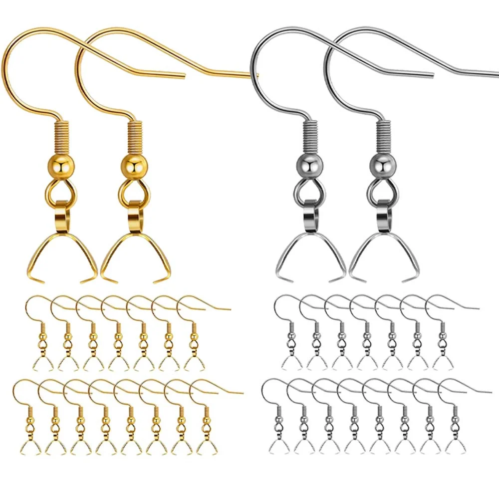

10-20Pcs Stainless Steel Earring Hooks Pendant Clasp Ear Wire Buckle DIY Hypo Allergenic Jewelry Making Findings Supplies Parts