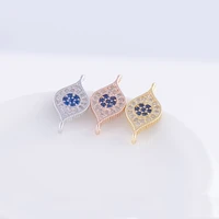 2 pieces eye connector pendant with zircon for diy bracelet necklace jewellery making accessories