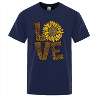 sun flower representing love prints men t shirts breathable vintage clothing loose cool t shirt mens crewneck s xxxl t shirts