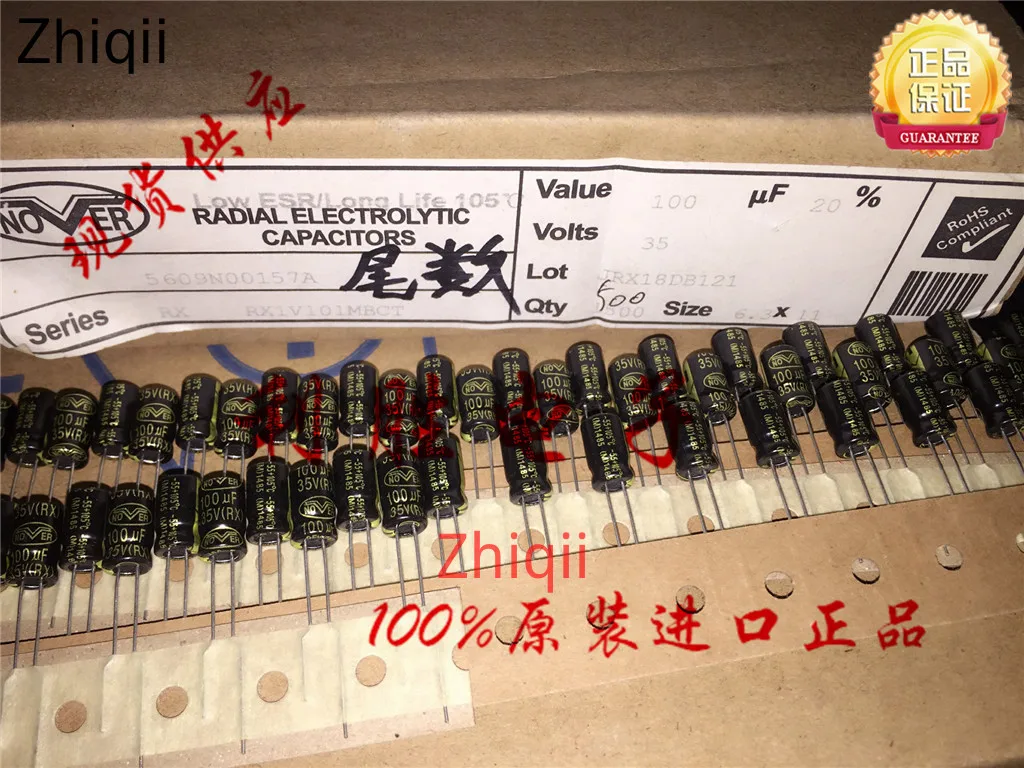 20pcs/50pcs Original new 100UF 35V UK NOVER Fever Capacitor 35V100UF 6*11 RX Golden Audio | Capacitors