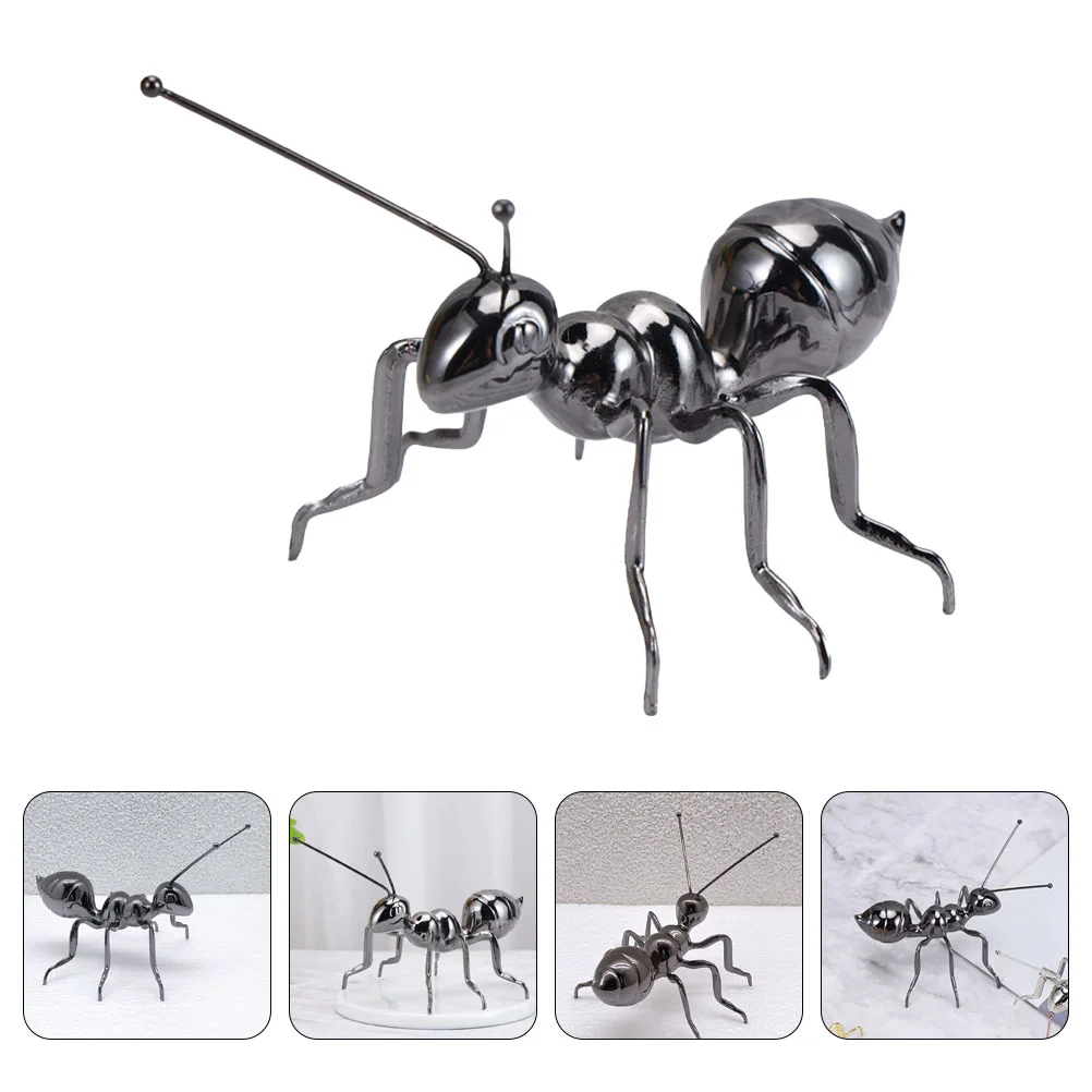 

Animal Figurines Desktop Decoration Ant Statue Study Room Car Interior Metal Book Shelf Crafts