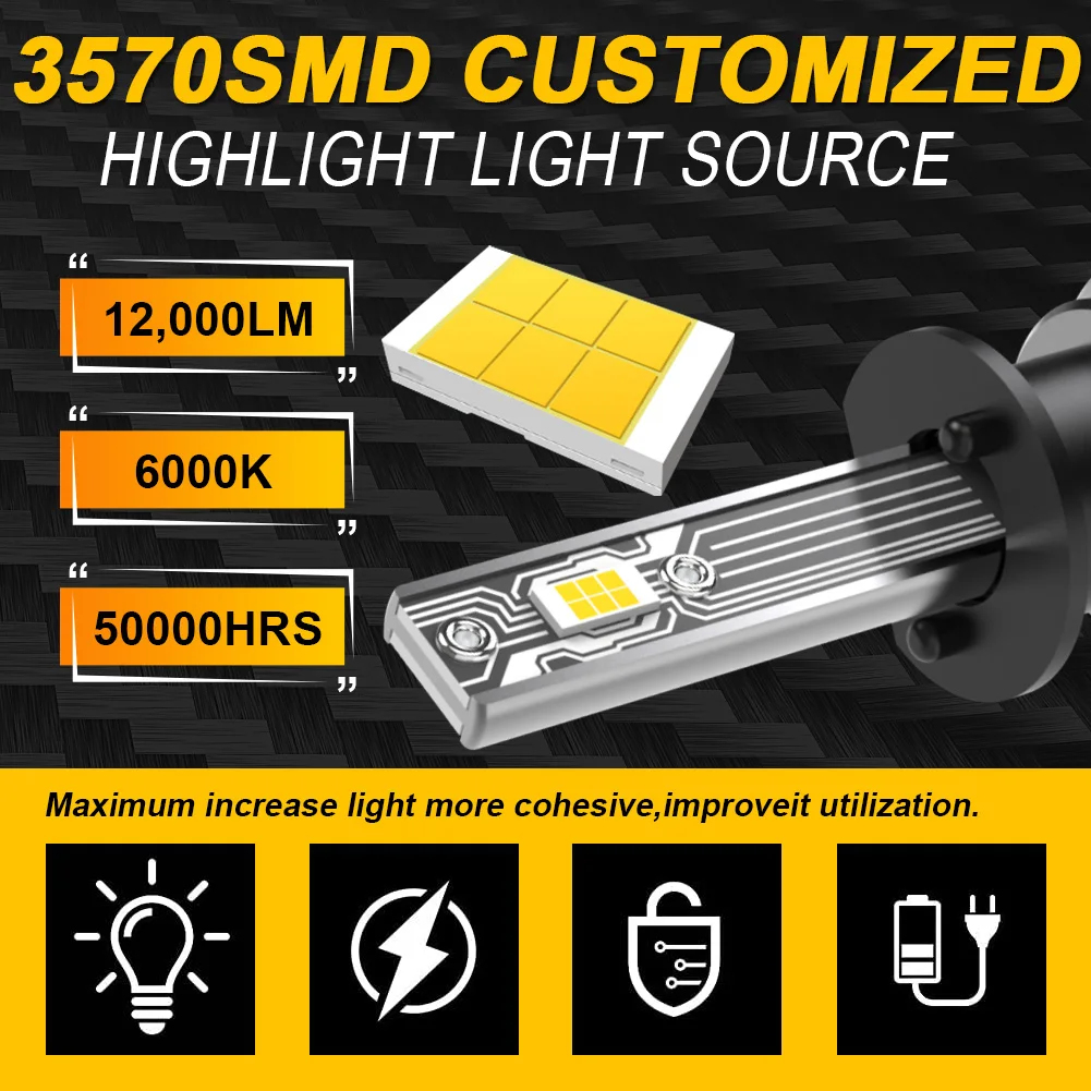 Фото 2 шт., Автомобильные светодиодные лампы 30 Вт 6000 К 3570SMD чип H11 H8 9005 HB3 9006 HB4 9012 №3