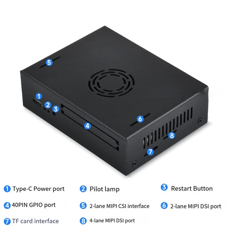 Специальный металлический корпус для Visionfive2 с охлаждающим вентилятором