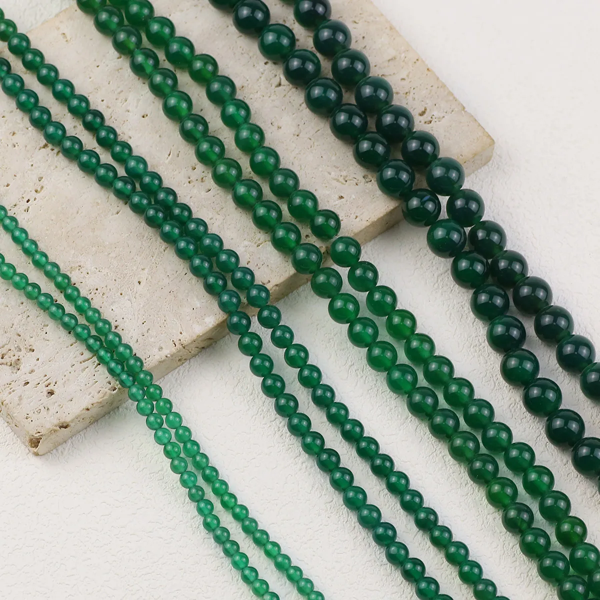 Круглые бусины из натурального зеленого сердолика россыпью 4 6 8 10 12 мм для детской