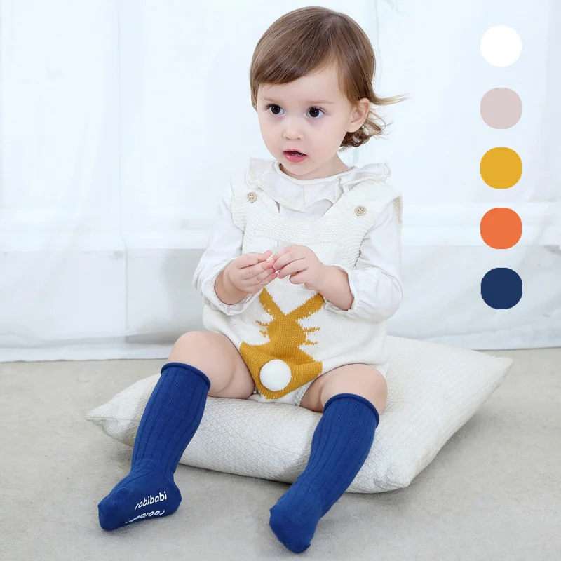 

2022 High Quality Vertical Stripes High Tube Children Socks Infants Child Long Socks Double Needle Loose Mouth Sock Dropshipping