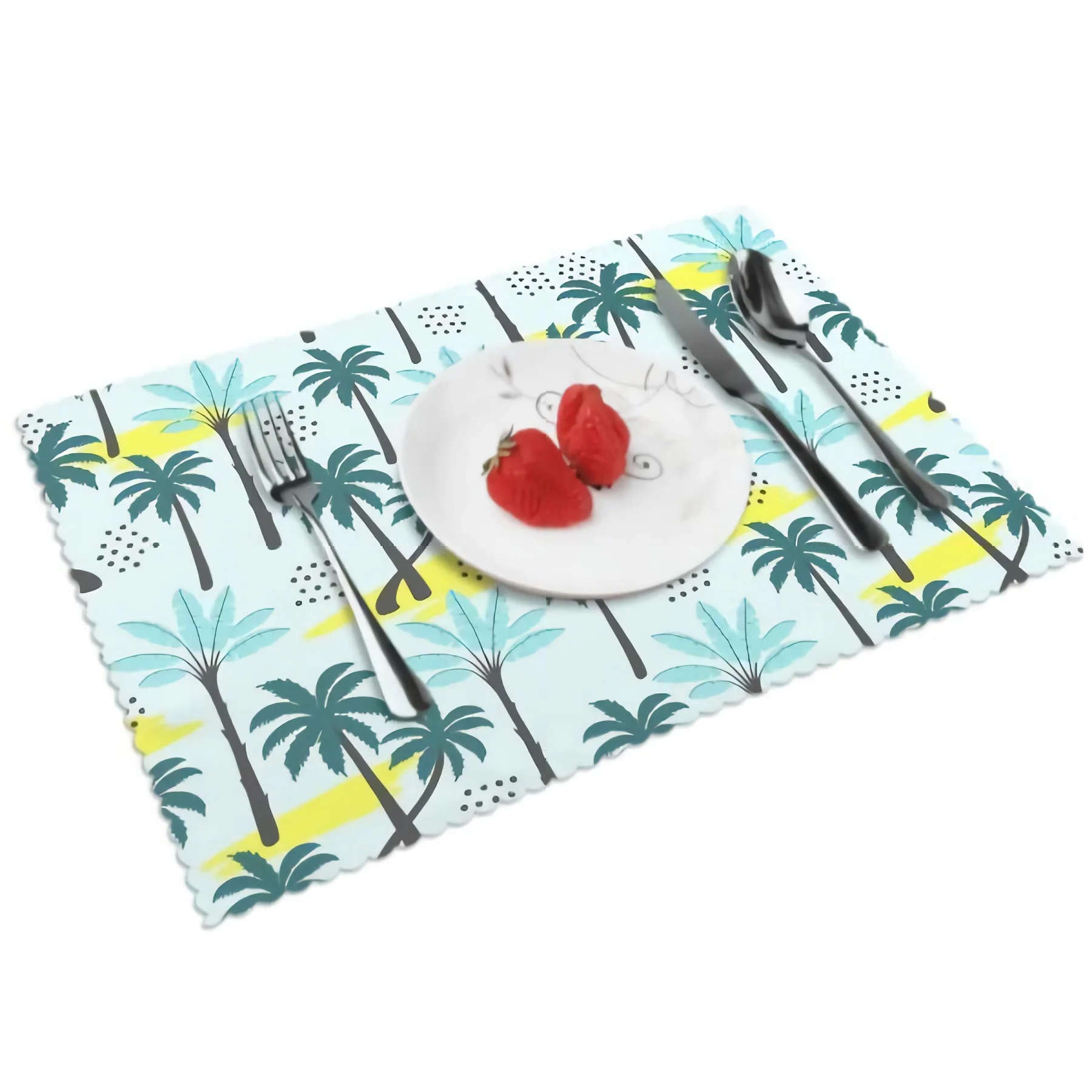 

Palm Tree Placemats for Dining Table 12 x 18 inches Heat Resistant Table Placemats Set of 4 for Kitchen Dining Table