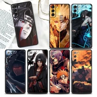 naruto phone case for samsung galaxy s20 s21 fe s10 s9 s8 s22 plus ultra 5g case uchiha sasuke itachi anime black tpu soft cover