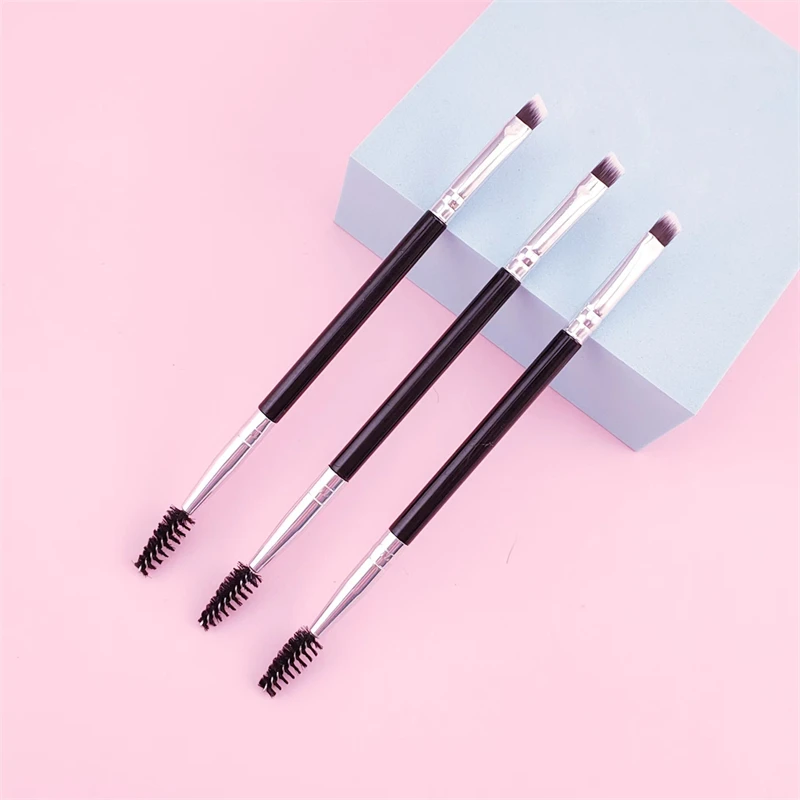 

2Pcs Double Head Eyebrow Brush Professional Contour Angled Cosmetic Lashes Mascara Eye Brow Cream Brush for Women Cosmetic Tools