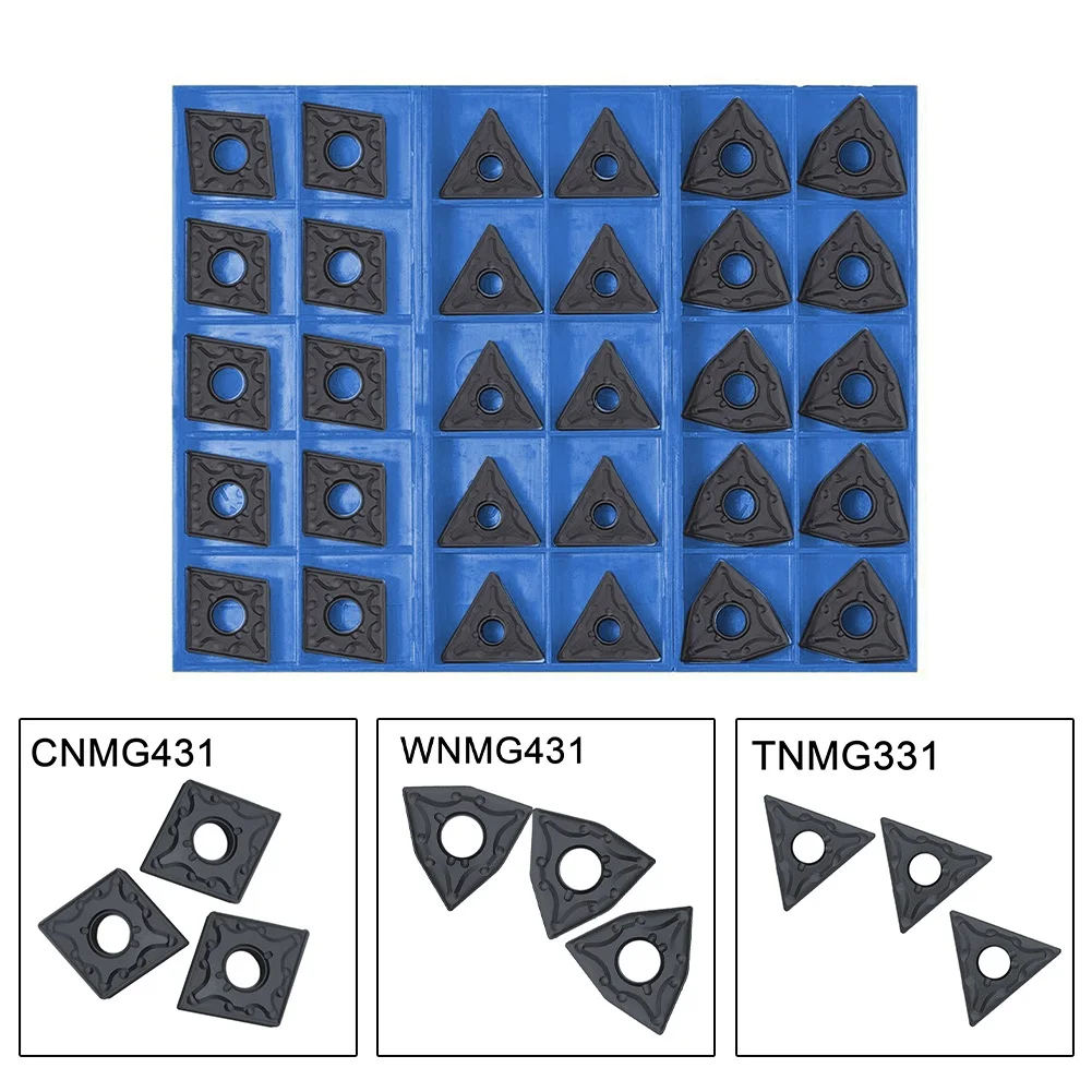 Набор лезвий для резки металла с твердосплавной вставкой 30 шт. CNMG431 WNMG431 TNMG331