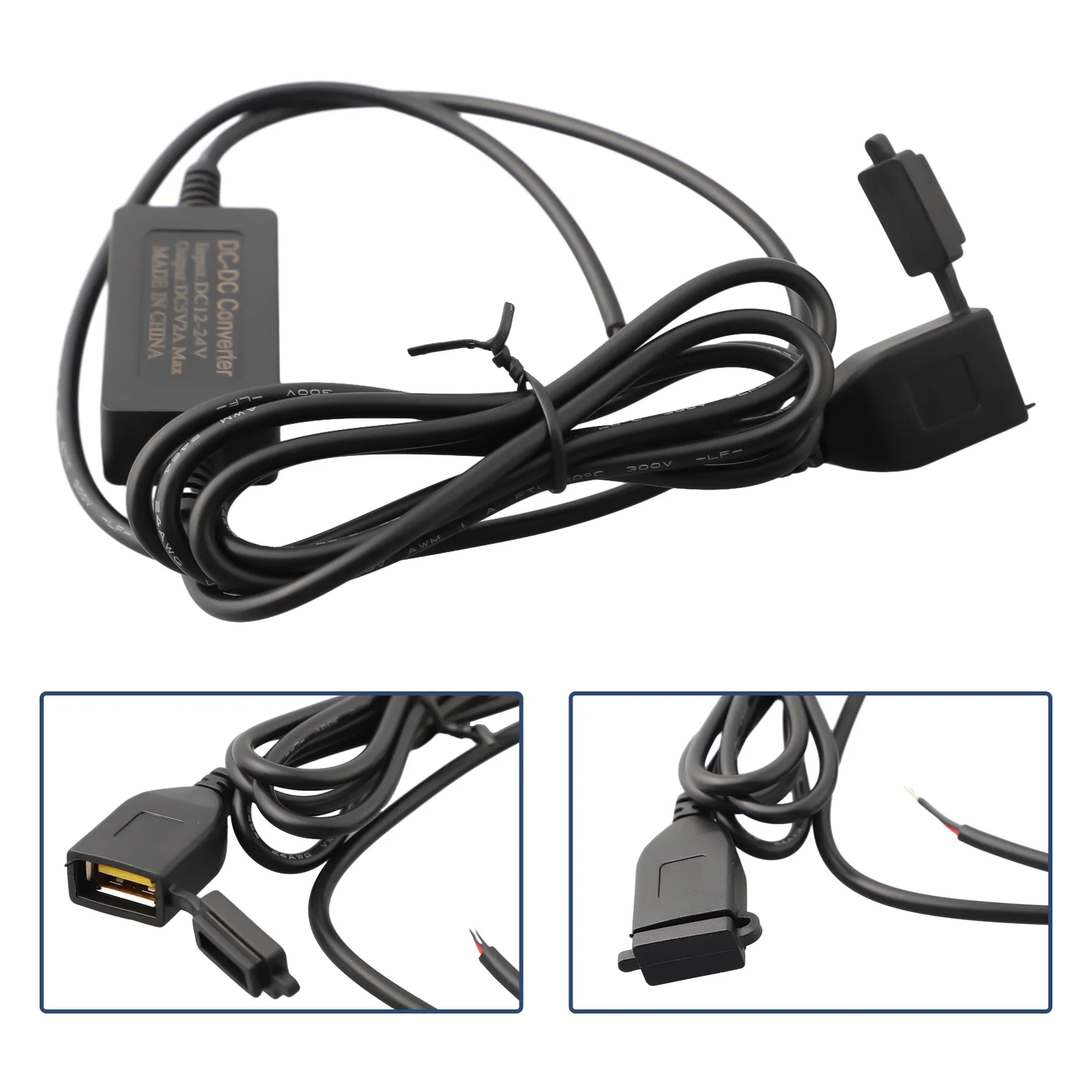 

1pcs Motorcycle Mobile Phone USB Charger Electric Vehicle 12V-24V Concealed Waterproof USB Power Supply Port Socket Charger Part