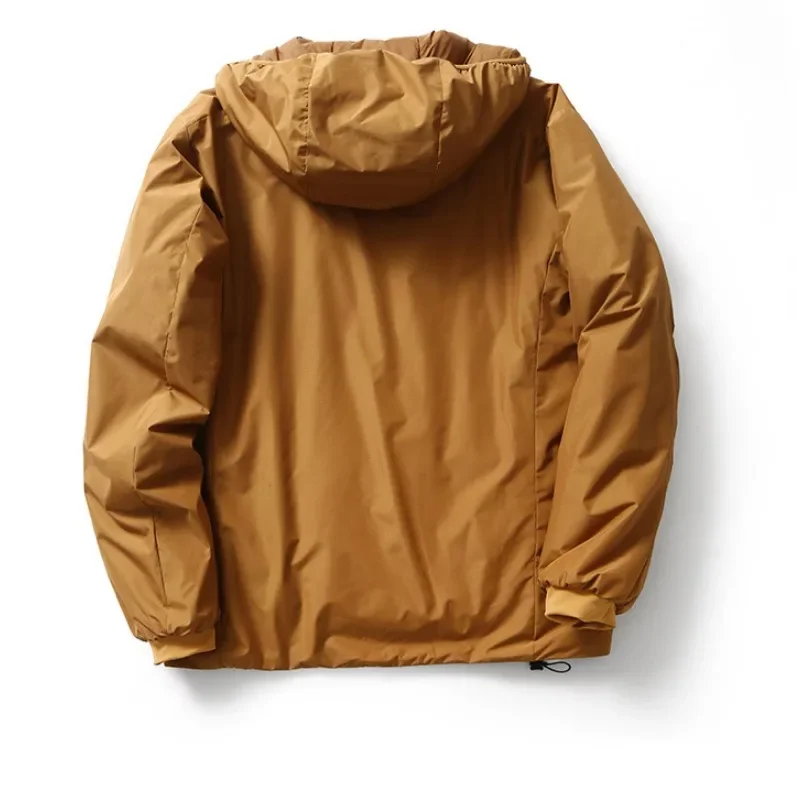 Новая однотонная ветрозащитная Водонепроницаемая Мужская парка с капюшоном