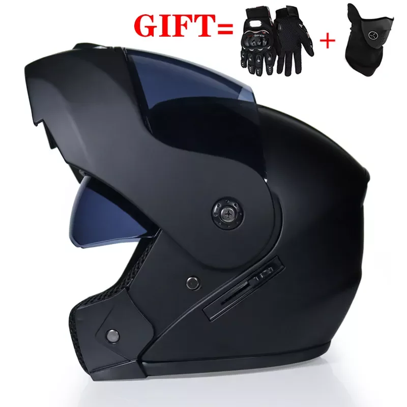 

2 Gifts Unisex Racing Motocross Helmets Modular Dual Lens Motorcycle Helmet Full Face Safe Helmet Flip Up Cascos Para Moto