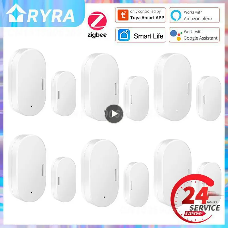 

Smart Security Alarms Remote Monitoring Smart Home Door Detectors Real-time Tuya Smart Door Window Magnetic Sensor Zigbee Alexa