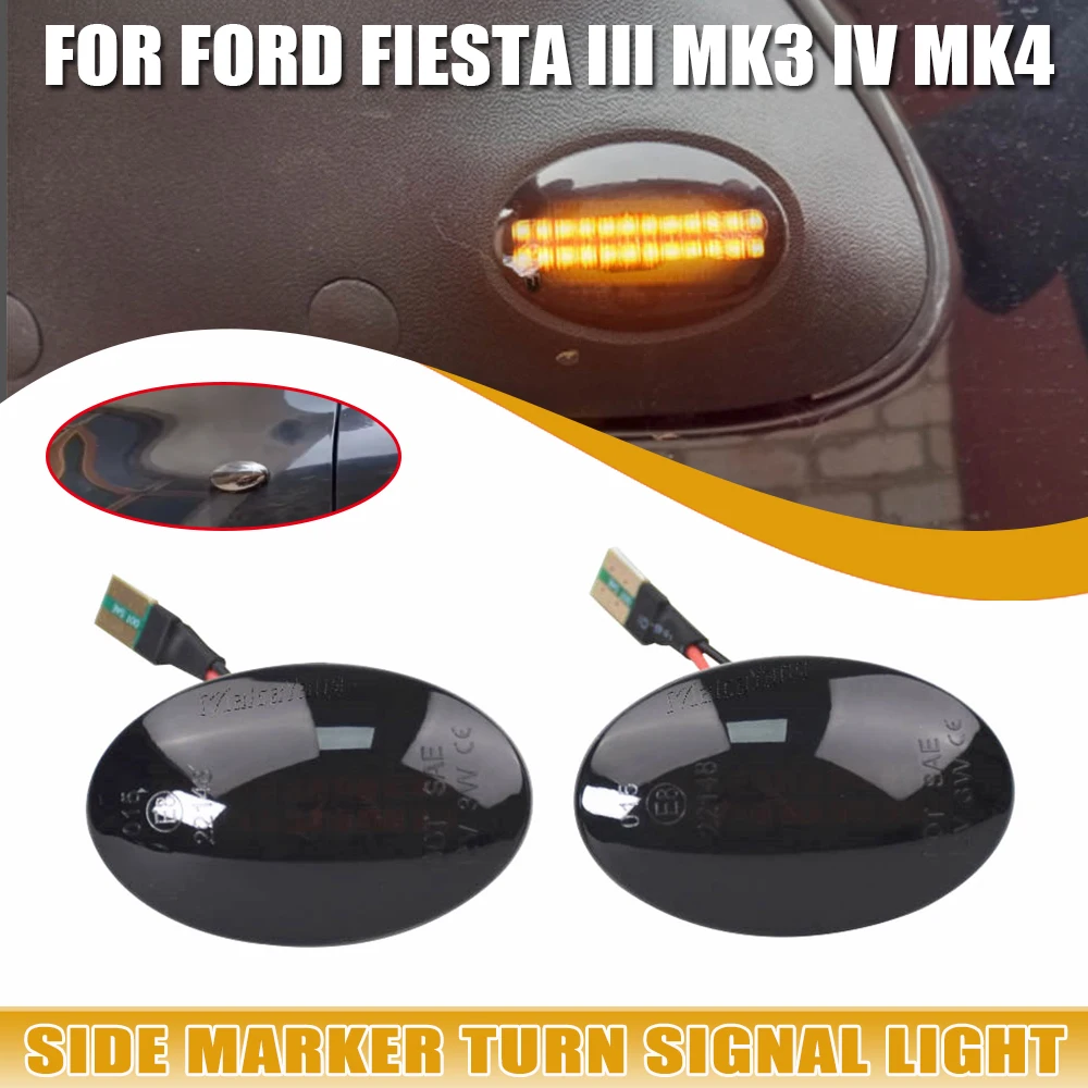 

Светодиодный динамический боковой габаритный фонарь, поворотник для Ford Fiesta MK4 1995-2001 KA 1996-2008 Transit 1995-2000