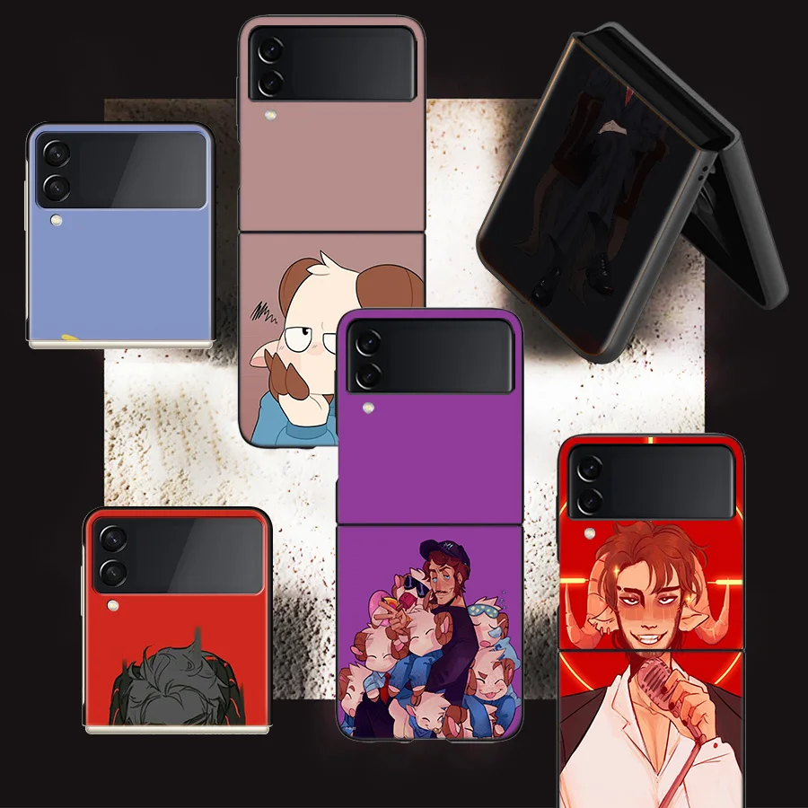 Jschlatt чехол с изображением овечьей шерсти для телефона Samsung Galaxy Z, флип-чехол 5, 4, роскошный чехол с изображением Z, флип-чехол для 5, 3, черный чехол для телефона, противоударный чехол из поликарбоната