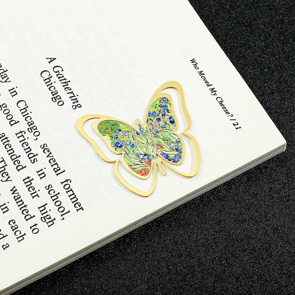 1 шт. закладка серии Van Gogh с художественной росписью зажим для книг из нержавеющей