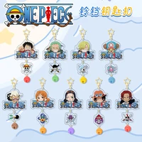 the king of the pirates anime figures cosplay acrylic double sided key chains cartoon figures keyrings bell pendant decor gifts