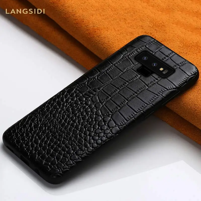 Genuine leather Phone Cases For Samsung Galaxy s10 S10E Note10 plus Black Cover for S9 s7 s8 Plus a50 a70 a10 a30 A9 a8 a7 2018