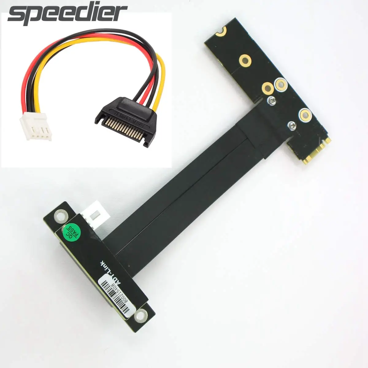 

Адаптер переходника ADT M.2 NGFF NVMe SSD на PCIe 3,0x4, поворотный угловой GPU PCI-E 4X на M2 M-Key Gen 3,0, переходник для видеокарты ПК