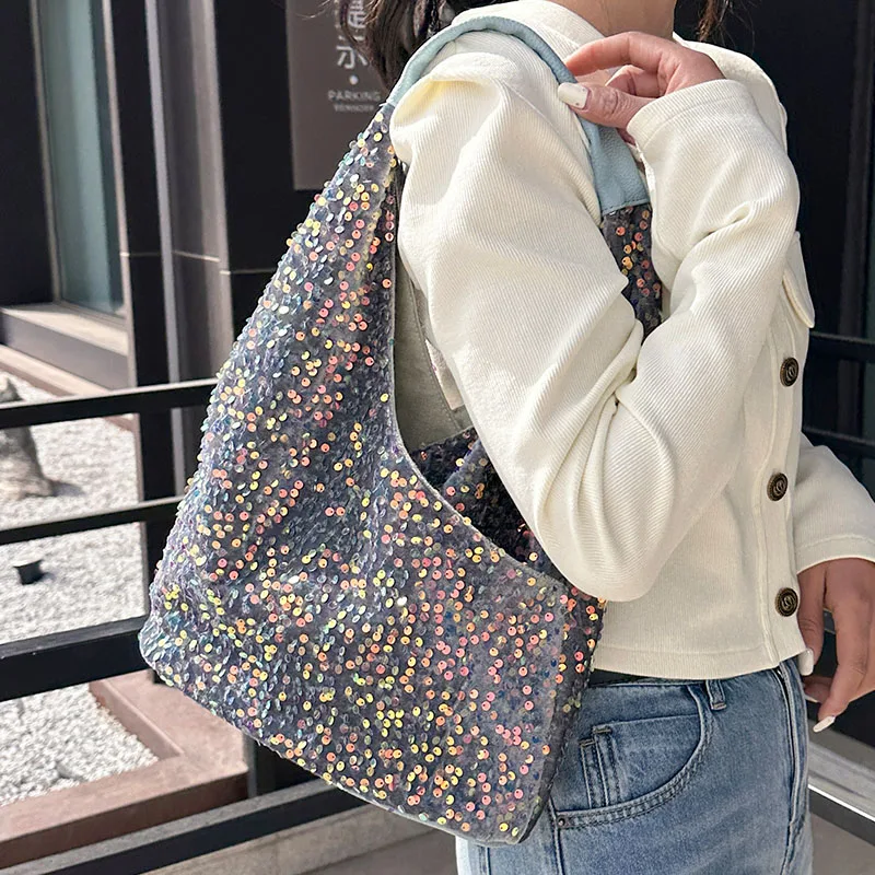 Fashion Beading Shoulder Bag Winter New Female Luxury Handbags Vintage Leather Bag for Women with Card Holder and Mirror