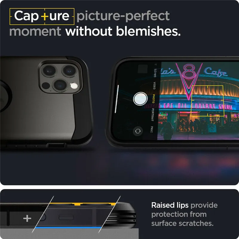 Spigen Tough  Armor Bracket  Double Shell For Apple iPhone12 13 Pro Max Hidden Bracket For iPhone 14 Pro Max Multi Color Option