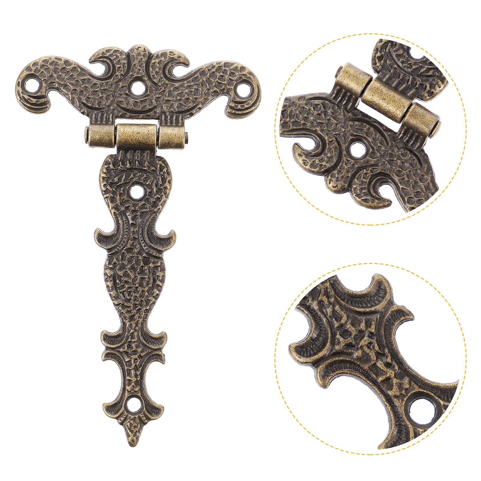 

2pcs Vintage Alloy Hinge Decorative Hinges for Repairing Wooden Box (Bronze)
