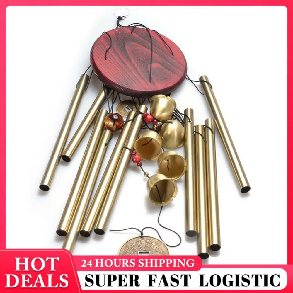 

Gold Bells Heat-resisting Wood Coffee Shop Wind Chimes Tubes Garden Decoration Wind Chimes Safety Health Aluminum Durable Golden