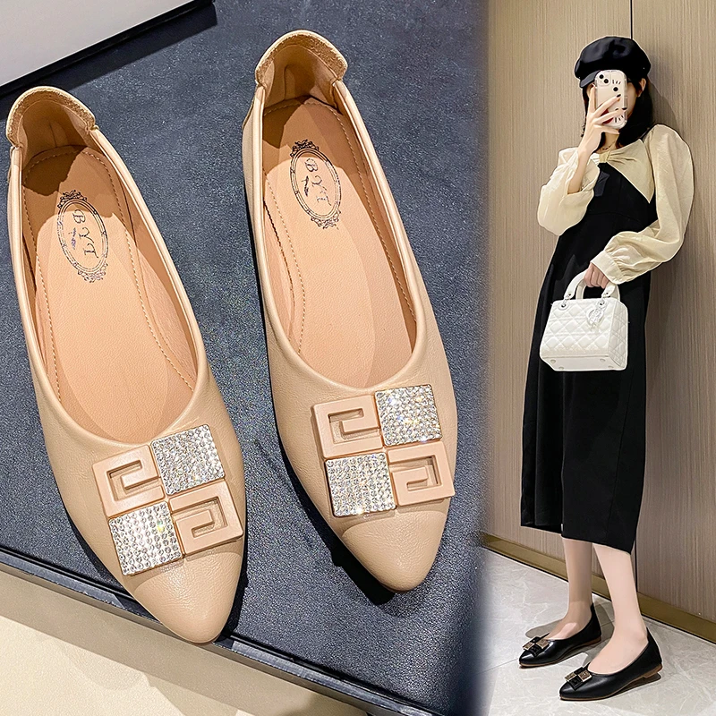 

Женские туфли на плоской подошве, зеленые туфли из искусственной кожи, с круглым носком, Элегантная удобная обувь без шнуровки на плоской подошве для женщин