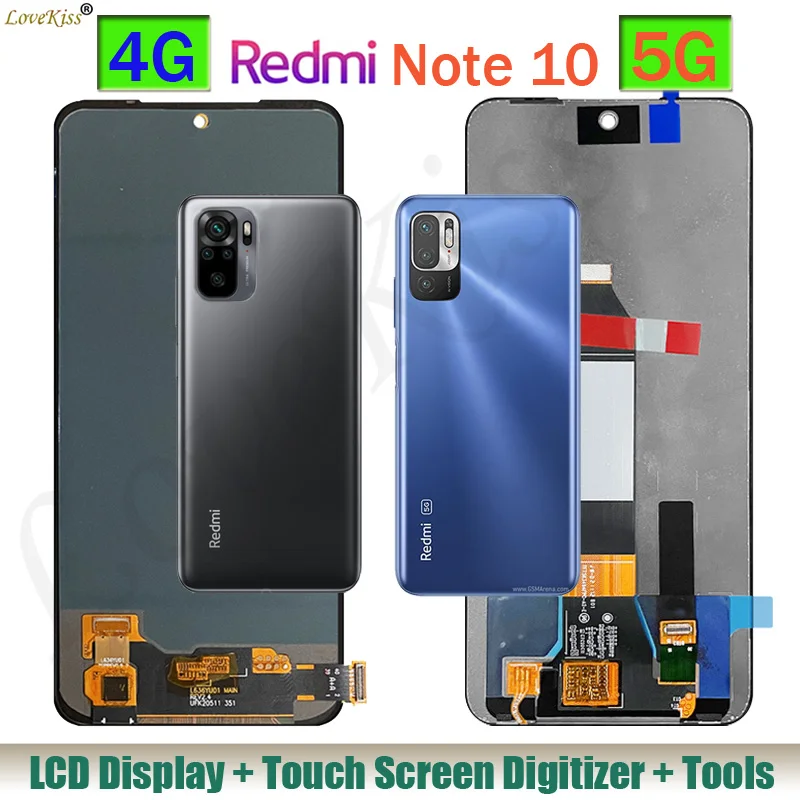

ЖК-дисплей для Xiaomi Redmi Note 10 5G M2103K19G ЖК-дисплей Note 10 4G M2101K7AG сенсорный экран дигитайзер Датчик рамка Запчасти в сборе