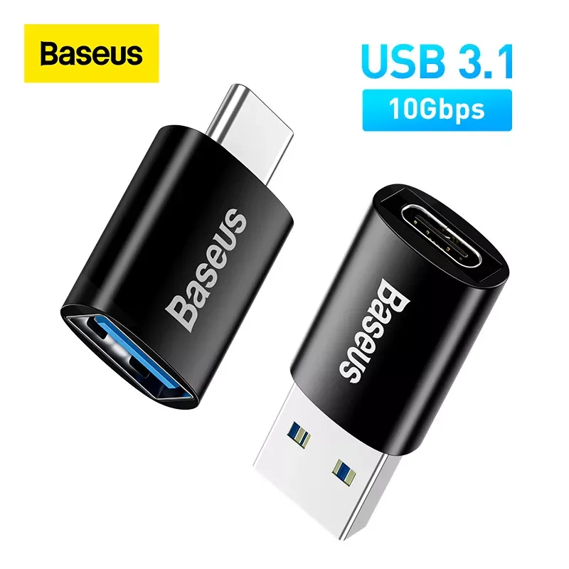 

NEW2023 Baseus USB 3.1 Adapter OTG Type C to USB Adapter Female Converter For Macbook pro Air Samsung S10 S9 USB OTG Connecto