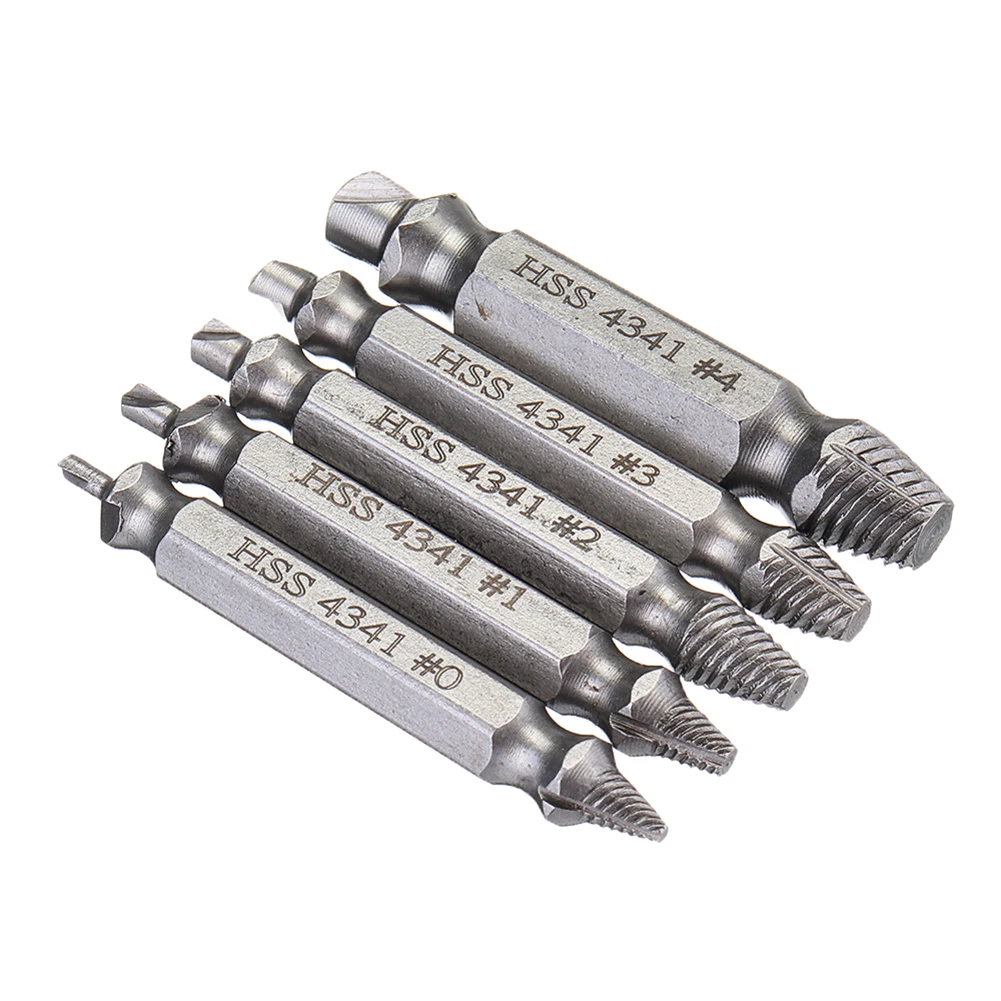 

6pcs Damaged Screw Extractor Drill Bit Set Double Side Broken Screw Bolt Remover Extractor Easily Take Out Demolition Tools Part