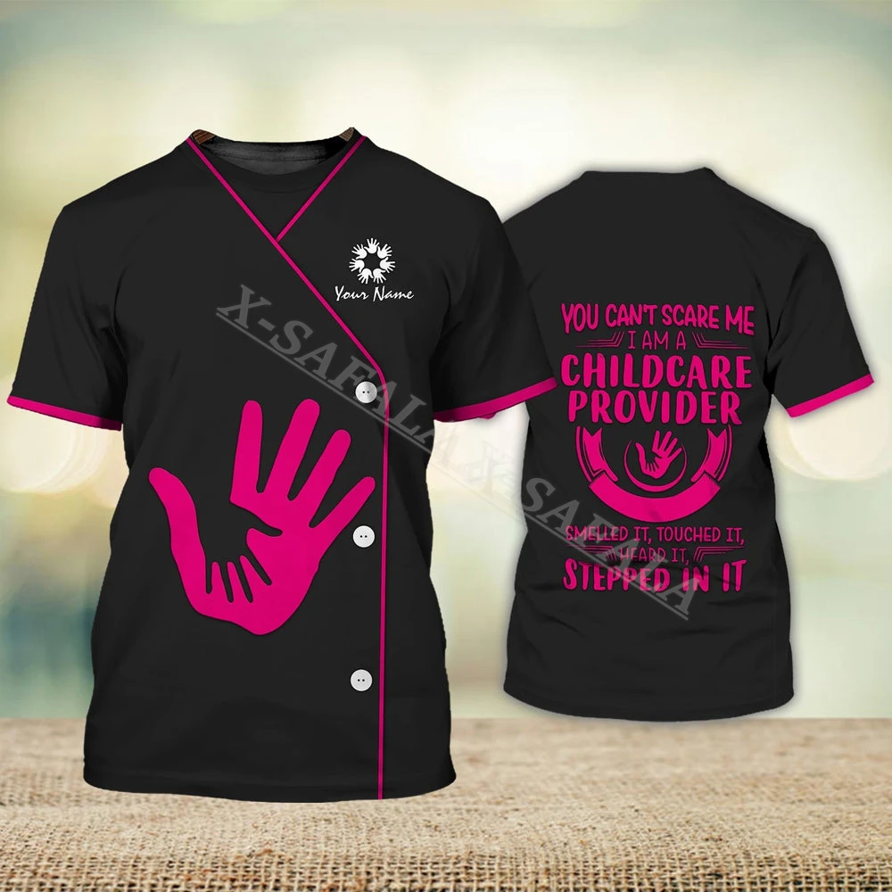 

Childcare Specialist Child 3D Full Print Men T-Shirts Tops Tees Short Sleeve Summer Unisex Milk Fiber Softness Clothing-3