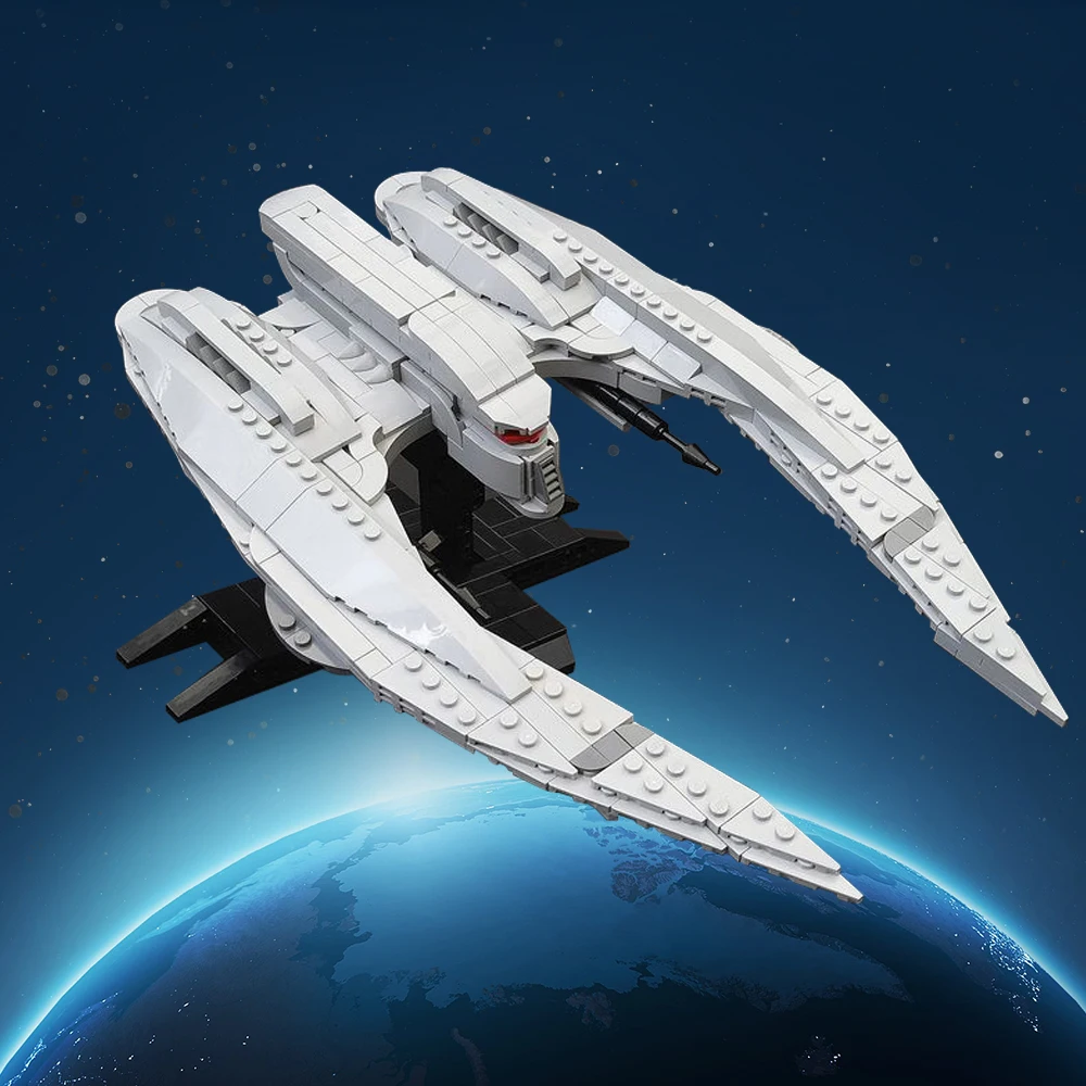 

MOC MK II Cylon Raider - Minifig Scale Spacecraft Building Block Space Fighter Science Fiction Battleship Bricks Toy Gift