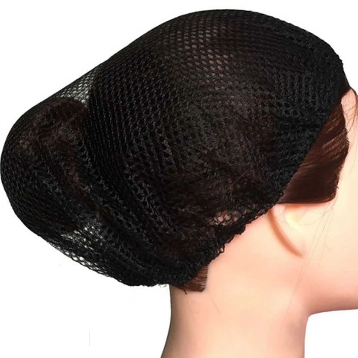 

Mesh Caps Sleeping Free Size Elastic Black Head Covers Hair Net Caps for Home Kitchen Cooking