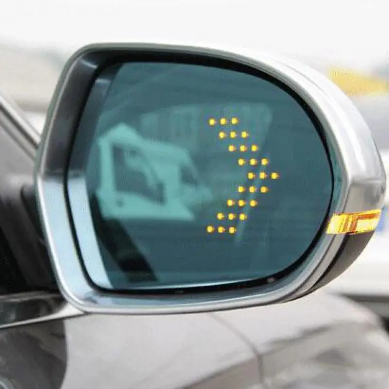 

Lingpai Gray Jade New Odyssey Electric Heated LED Turn Signal Rearview Mirror Reversing Lens Blue Mirror Pair Pack